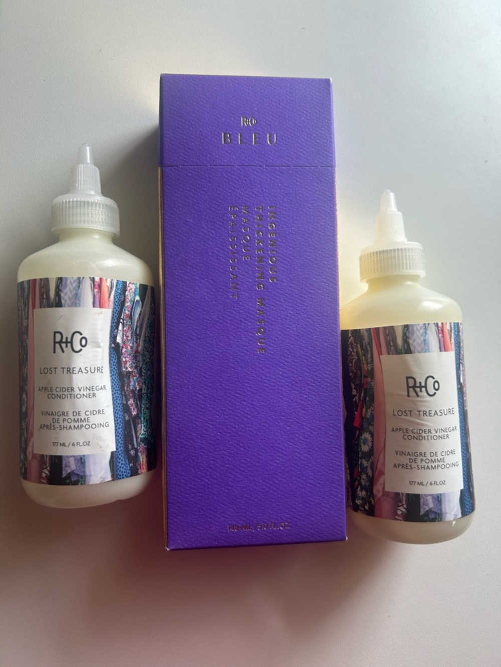 R+Co Lost Treasure Conditioner Set – Purple & Cream Packaging